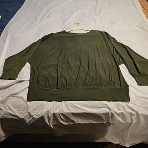 Susan Graver 3/4 Sleeve Olive Green Blouse Size 2x